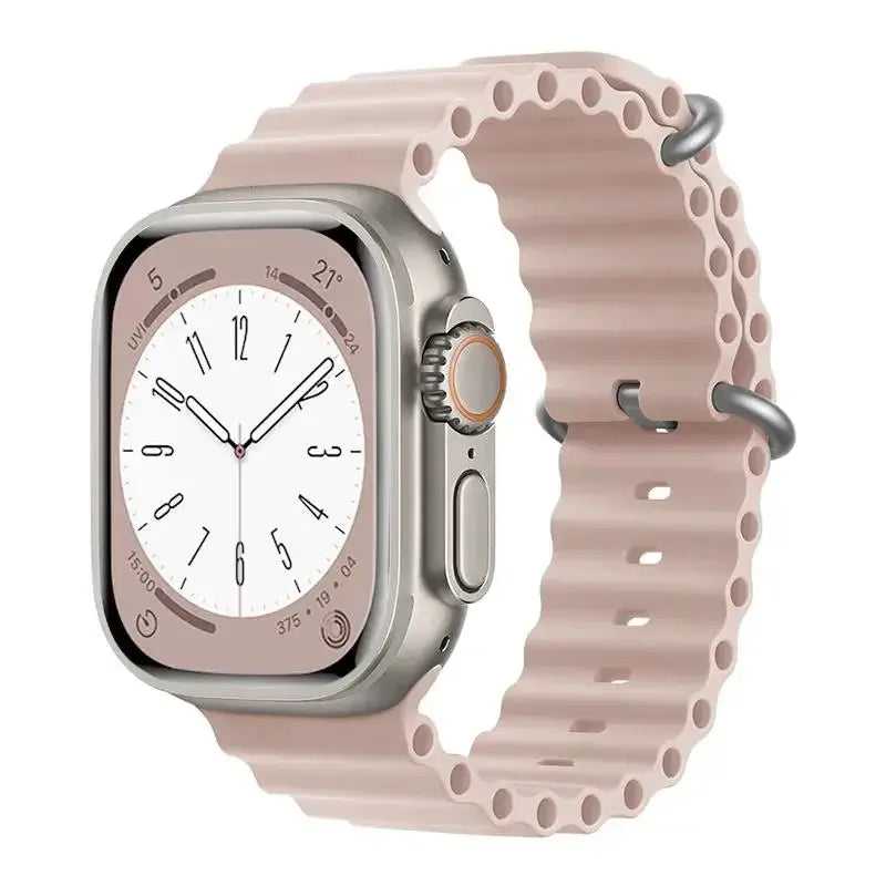 Ocean Strap for Apple Watch Ultra 2 Band 49mm 44mm 40mm 45mm 41mm 42mm 46mm 38mm Silicone Bracelet iWatch Series 10 9 SE 8 7 6 5