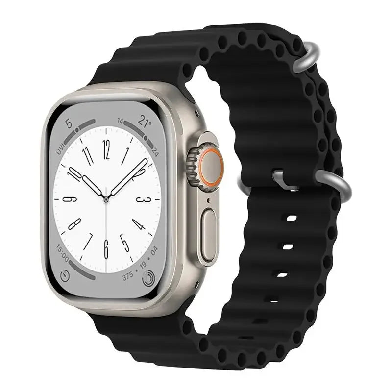 Ocean Strap for Apple Watch Ultra 2 Band 49mm 44mm 40mm 45mm 41mm 42mm 46mm 38mm Silicone Bracelet iWatch Series 10 9 SE 8 7 6 5